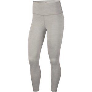 NIKE YOGA WOMEN’S RUCHED HIGH RISE DRI FIT 7/8 LEGGINGS GREY